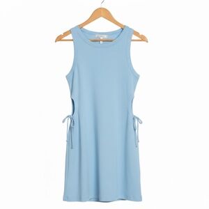 Robin Piccone Ribbed Side-Tie Mini Dress in Sky Blue
